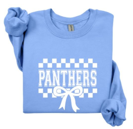Adult Checkered Panthers Bow Sweatshirt (EJHDT)