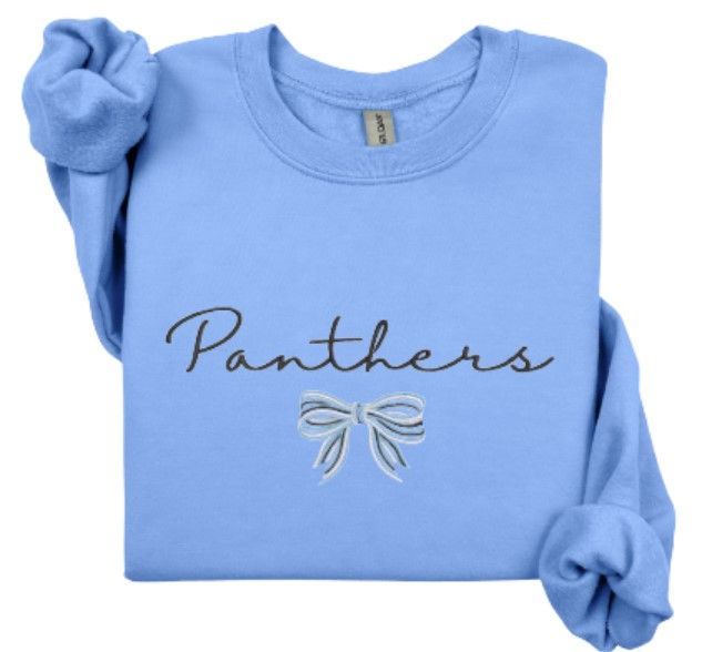 Adult Embroidered Panthers Bow Sweatshirt (EJHDT)