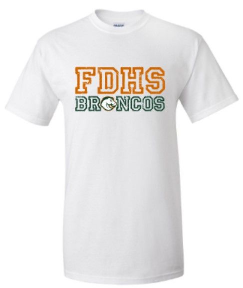 Youth or Adult FDHS Broncos Gildan Short Sleeve Tee