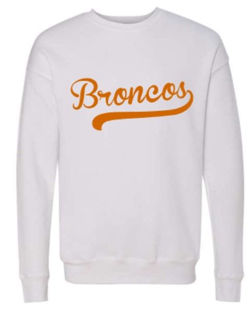 Adult Broncos Bella + Canvas Sponge Fleece Drop Shoulder Crewneck Sweatshirt
