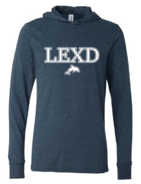 Adult LEXD with Dolphin Bella + Canvas Jersey Hooded Long Sleeve Tee (LEXD)