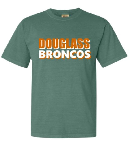 Adult DOUGLASS BRONCOS Comfort Colors Garment-Dyed Heavyweight Tee