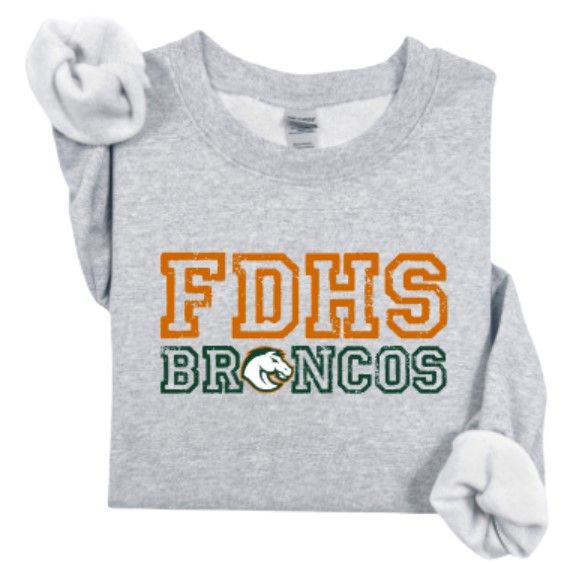 Youth or Adult FDHS Broncos Gildan Sweatshirt (FDT)