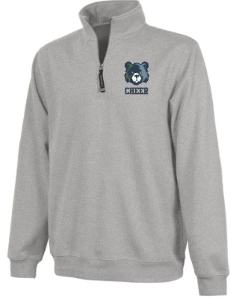 Youth Bear Cheer Embroidered Charles River 1/4 Zip Fleece Pullover (MEBC)