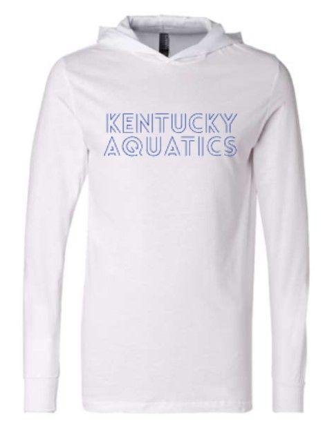 Adult Kentucky Aquatics Outline Bella + Canvas Jersey Hooded Long Sleeve Tee (KA)
