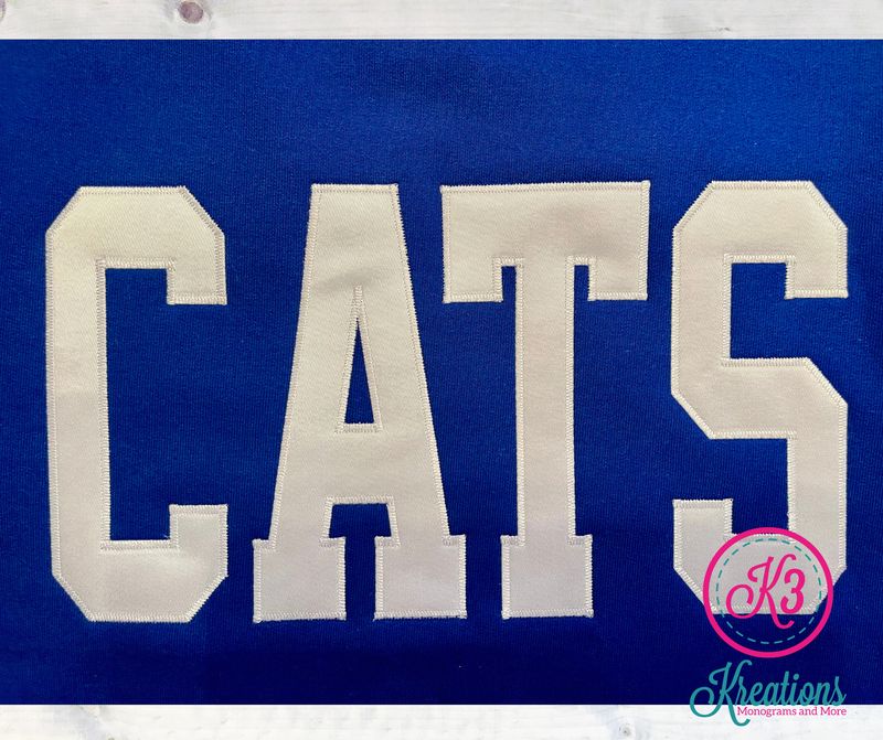 Adult CATS Applique Port &amp; Company Crewneck Sweatshirt