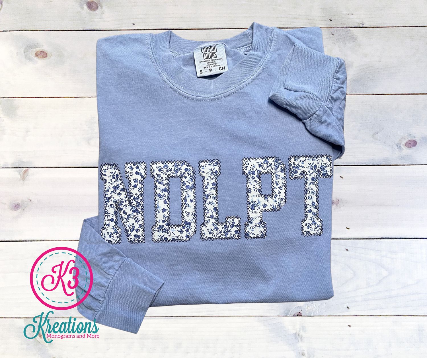 Adult NDLPT Comfort Color Garment-Dyed Heavyweight Long Sleeve T-shirt.