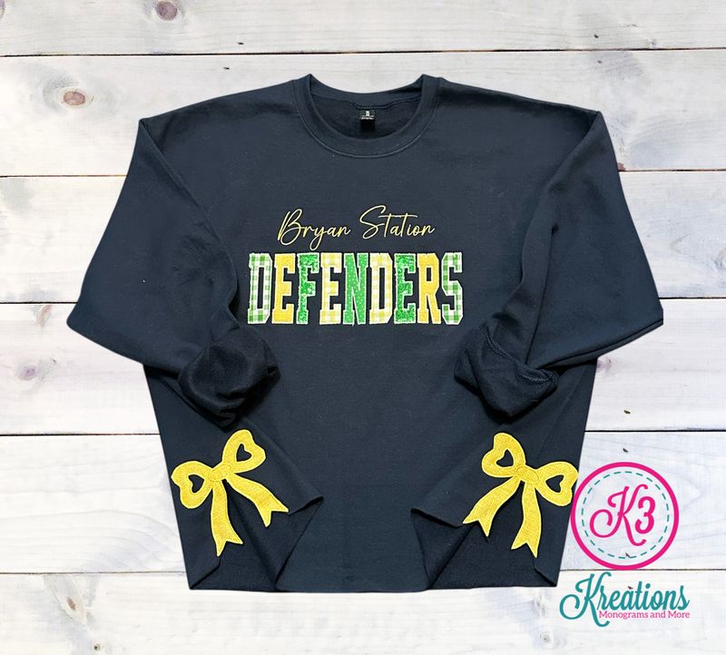 Adult Bryan Station Defenders Side Bow Crewneck Sweatshirt