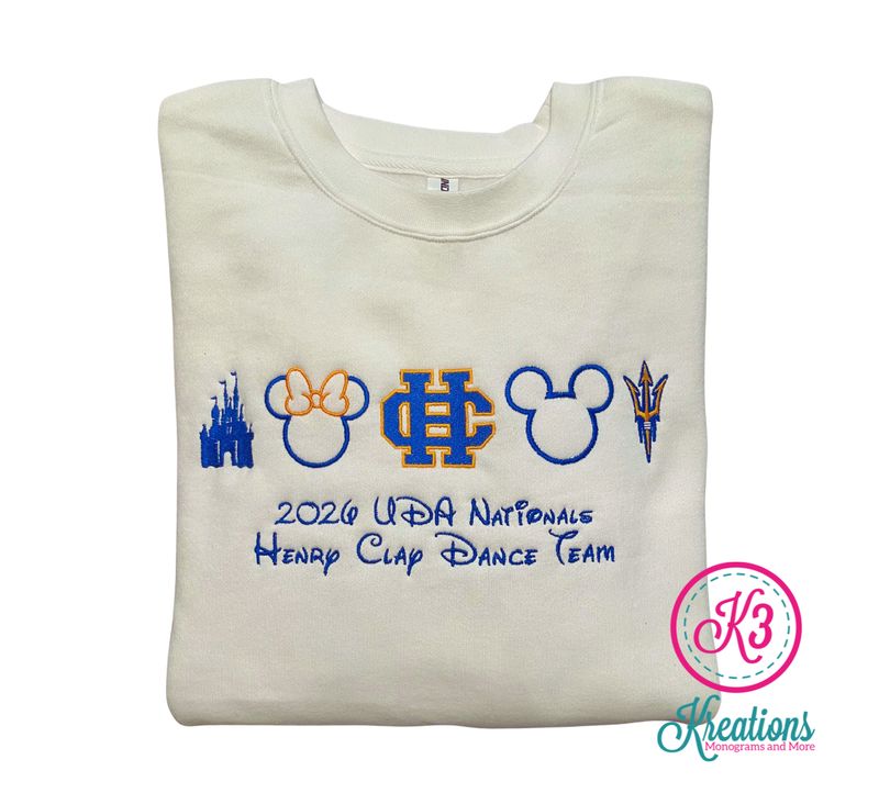 Adult Embroidered Henry Clay Disney Icon Midweight Pigment-Dyed Crewneck Sweatshirt (HCDT)