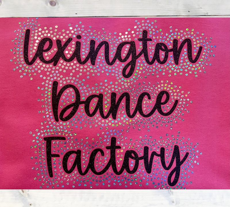 Youth or Adult Lexington Dance Factory with Faux Rhinestone Outline Gildan Short Sleeve Tee (LDF)