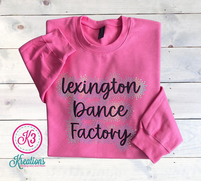 Adult Lexington Dance Factory with Faux Rhinestone Outline Softstyle® Midweight Crewneck Sweatshirt (LDF)