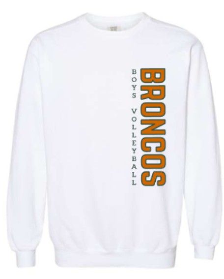 Adult Vertical Broncos Boys Volleyball Comfort Colors Garment-Dyed Sweatshirt (FDBV)