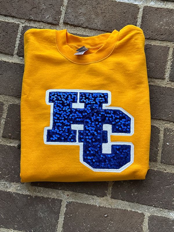 Adult HC Sequin Applique Gildan Sweatshirt (HCDT)