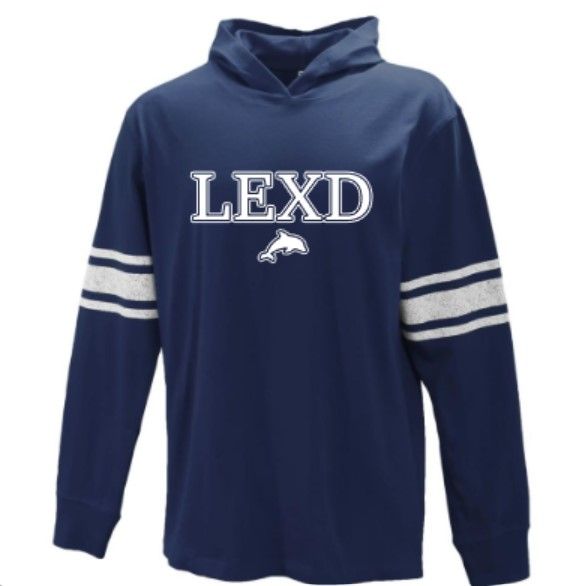 Adult LEXD with Dolphin Archive Cotton Jersey Navy Hood (LEXD)