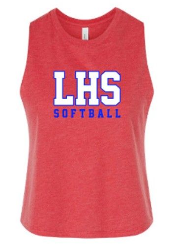 Ladies LHS Softball Racerback Cropped Tank (LGS)