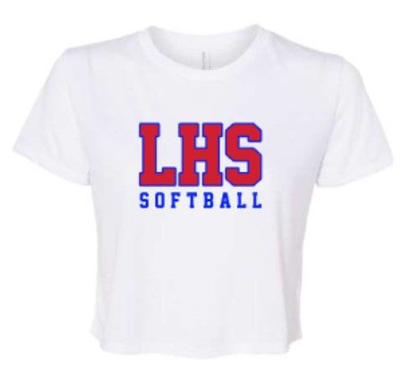 Ladies LHS Softball Bella + Canvas Flowy Cropped Tee (LGS)