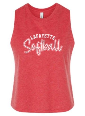 Ladies Arced LAFAYETTE Softball Racerback Cropped Tank (LGS)