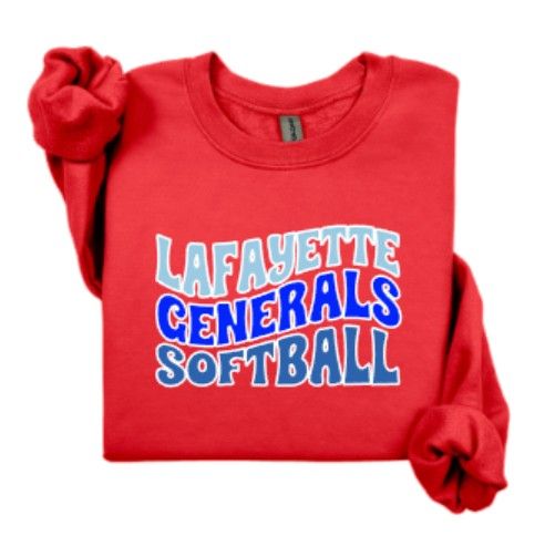 Adult Waved Lafayette Generals Softball Gildan Sweatshirt (LGS)