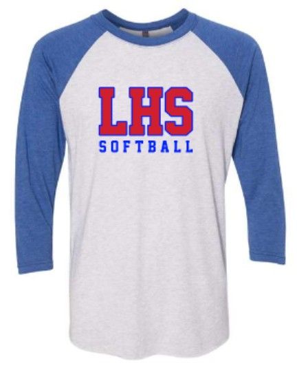 Adult LHS Softball Triblend Three-Quarter Raglan T-Shirt (LGS)