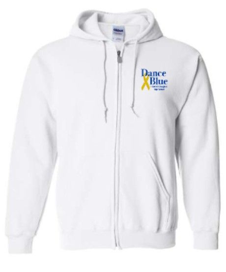 Adult Embroidered Dance Blue Frederick Douglass High School Full Zip Hooded Sweatshirt (FDDB)