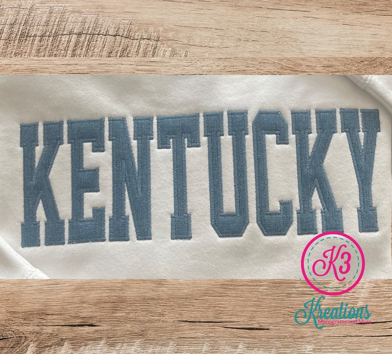 Adult Kentucky Denim Applique Midweight Crewneck Sweatshirt