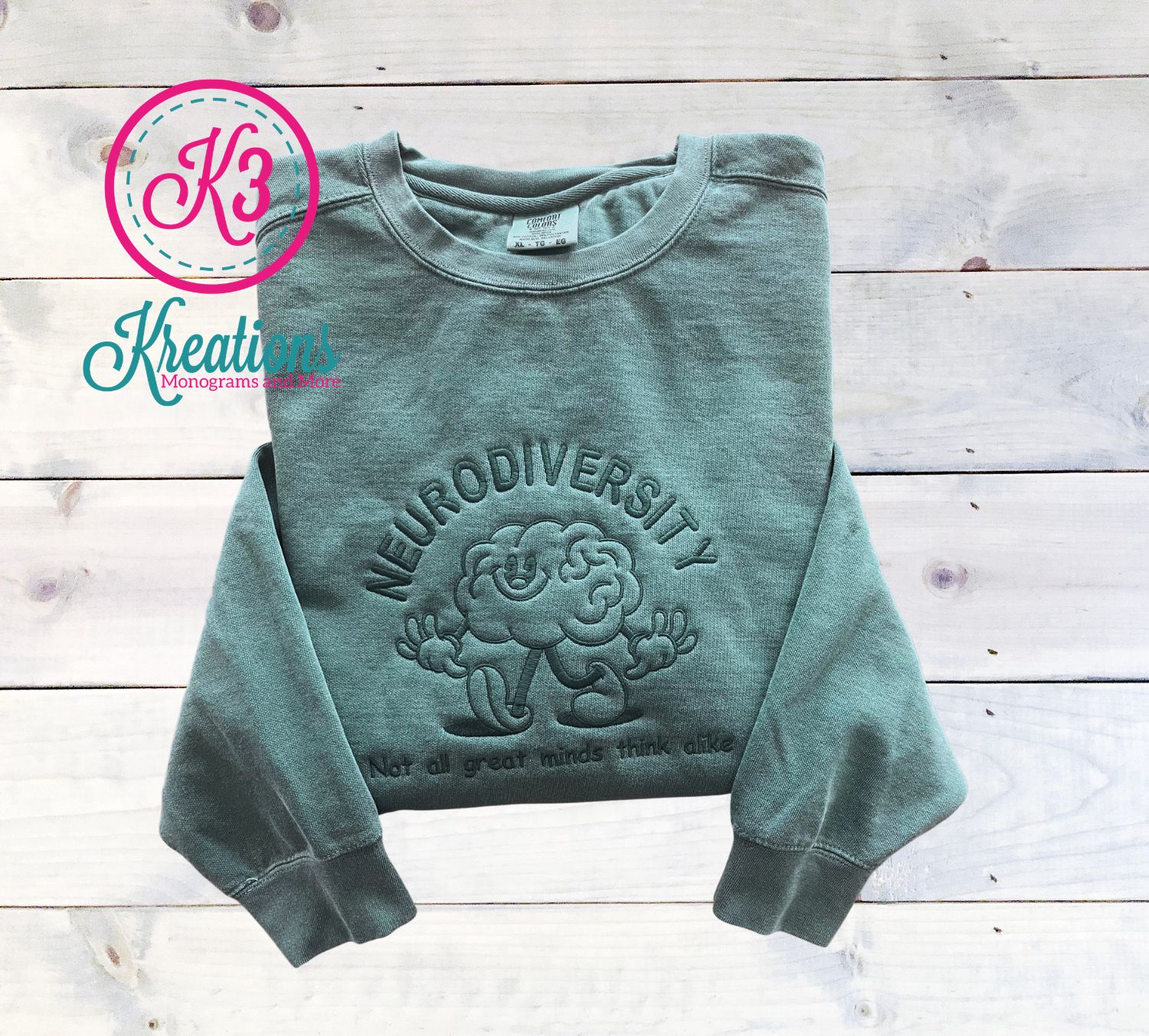 Adult Neurodiversity Comfort Colors Garment-Dyed Crewneck Sweatshirt