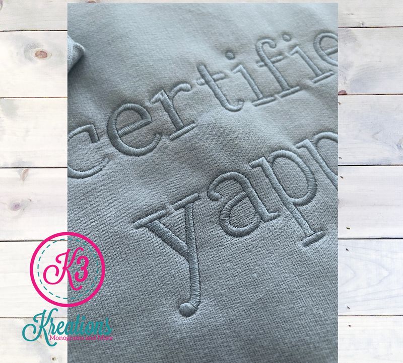 Adult Certified Yapper Embroidered Softstyle Crewneck Sweatshirt