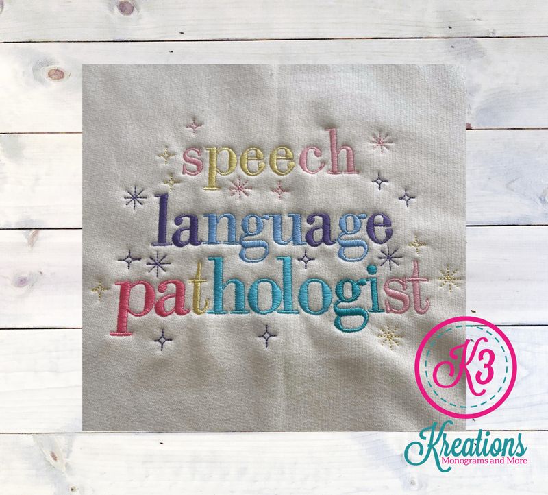 Adult Pastel Speech Language Pathologist Embroidered Softstyle Crewneck Sweatshirt