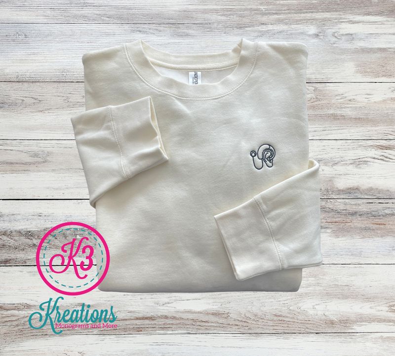 Adult Embroidered Cochlear Implant Midweight Crewneck Sweatshirt