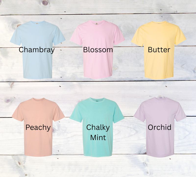 Adult Floral Embroidered SLP Comfort Colors Garment-Dyed Heavyweight Short or Long Sleeve T-Shirt