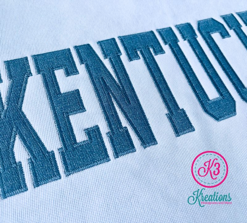 Adult Denim Kentucky Applique Comfort Colors Garment-Dyed Crewneck Sweatshirt