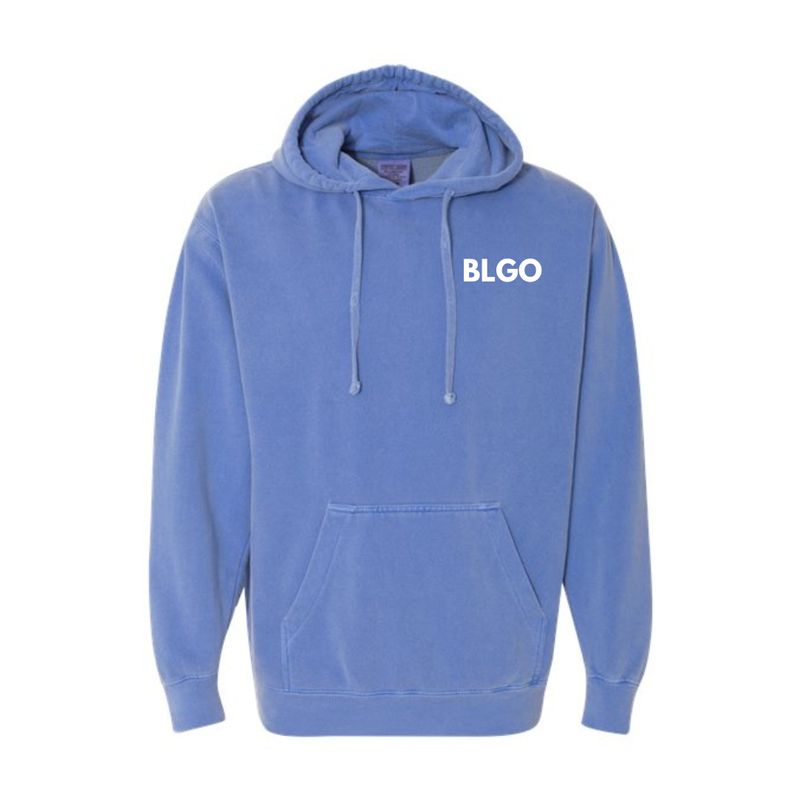 Adult Embroidered BLGO with Back Logo Comfort Colors Garment-Dyed Hooded Sweatshirt (BLGO)