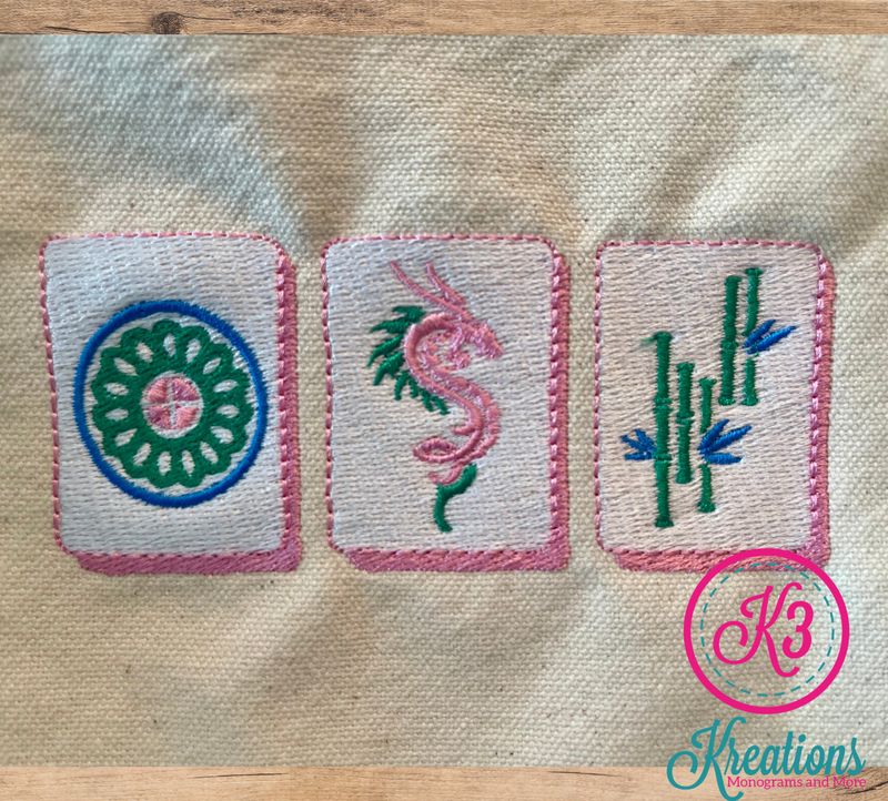 Mahjong Tile Makeup Bag