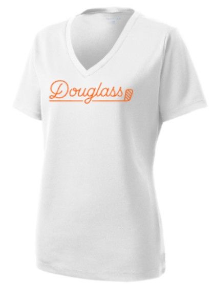 Ladies Douglass Golf Club Sport-Tek® PosiCharge® RacerMesh® V-Neck Tee (FDG)