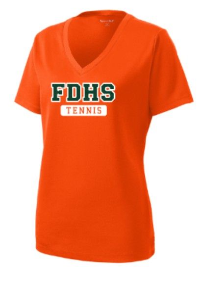 Ladies FDHS Tennis Sport-Tek® PosiCharge® RacerMesh® V-Neck Tee (FDT)