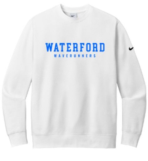 Adult Waterford Waverunners Nike Club Fleece Sleeve Swoosh Crew (WWR)