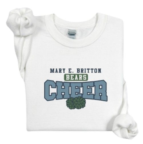 Youth or Adult Mary E. Britton Bears Cheer Gildan Heavy Blend Sweatshirt (MEBC)