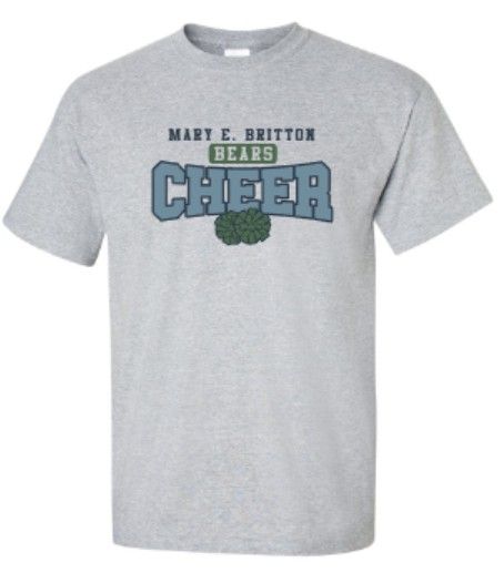 Youth or Adult Mary E. Britton Bears Cheer Gildan Short or Long Sleeve T-Shirt (MEBC)
