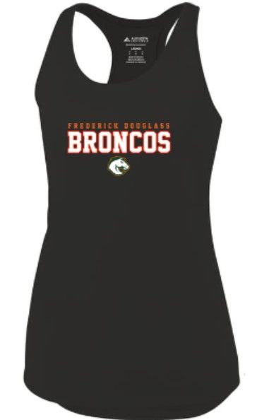 Ladies Frederick Douglass Broncos Black Racerback Tank (FDG)