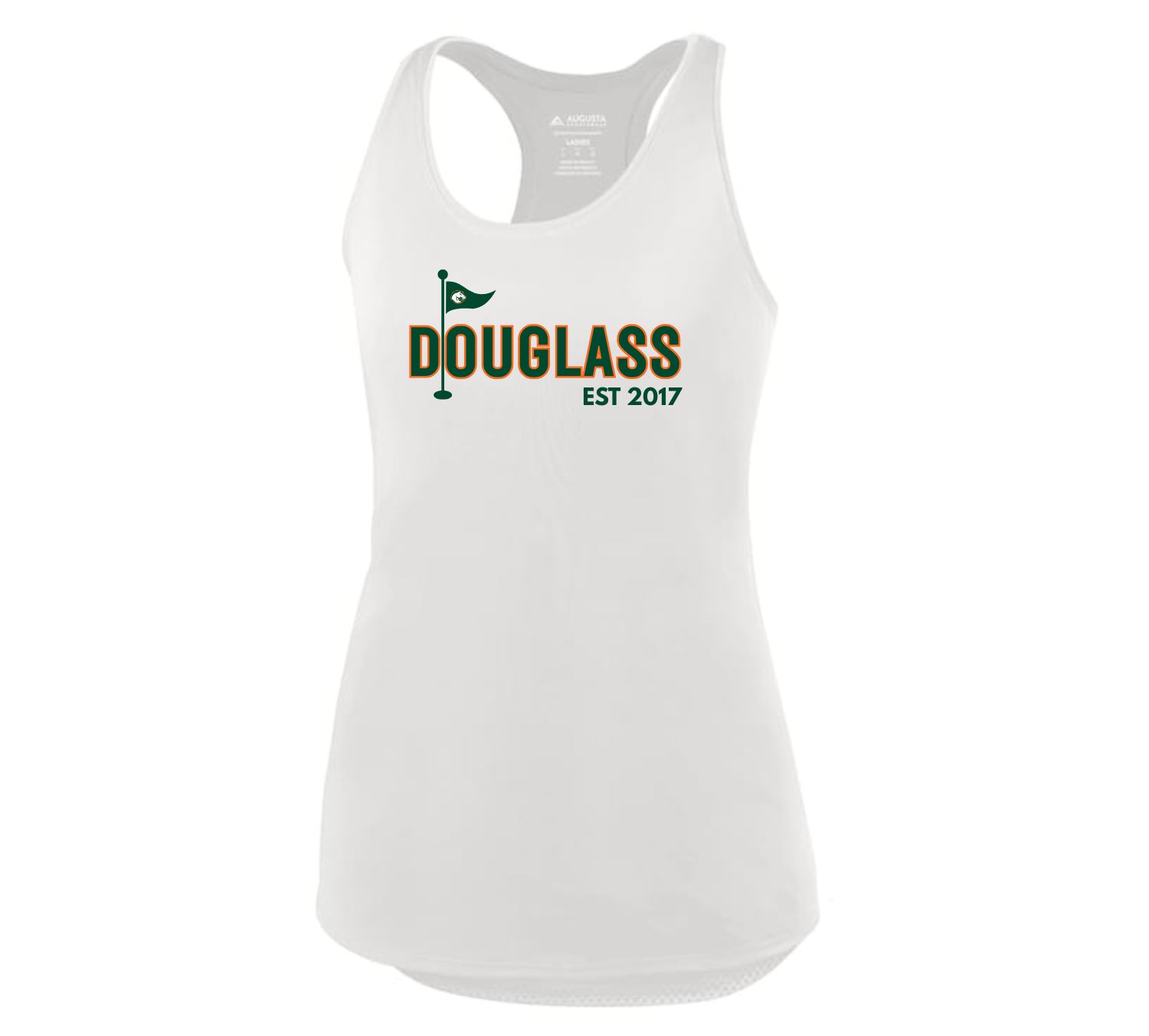 Ladies Douglass Est 2017 White Racerback Tank (FDG)