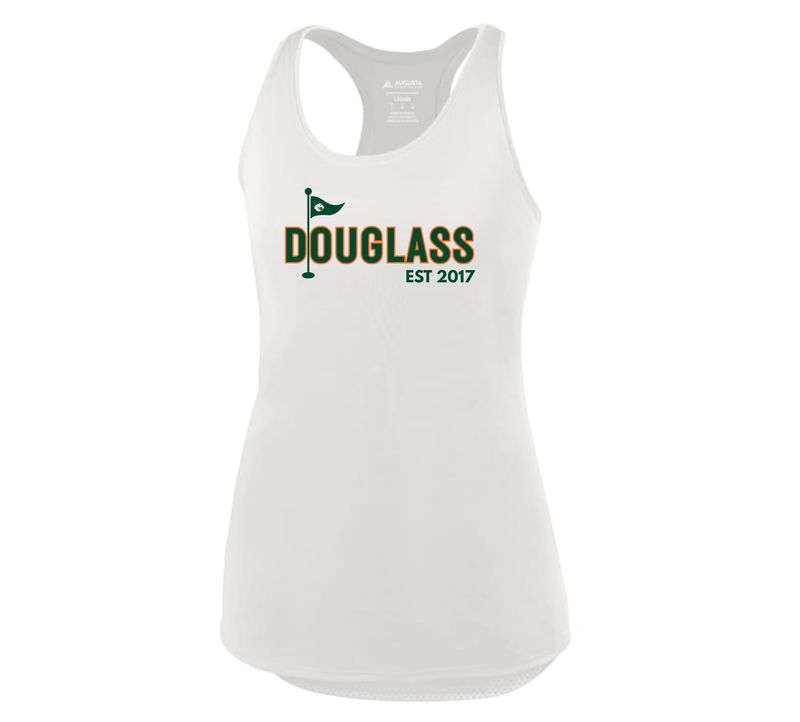 Ladies Douglass Est 2017 White Racerback Tank (FDG)