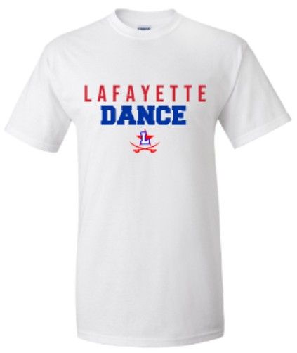 Youth or Adult Arced LAFAYETTE DANCE with Logo Gildan Tee (LDT)