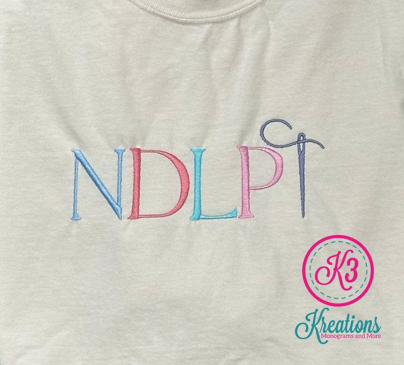 Adult Embroidered NDLPT Comfort Color Garment-Dyed Heavyweight Short or Long Sleeve T-shirt.