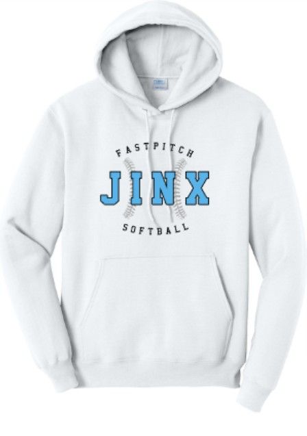 Adult Jinx Fastpitch Softball Port &amp; Co™ TALL Core Fleece Pullover Hooded Sweatshirt (JFP)