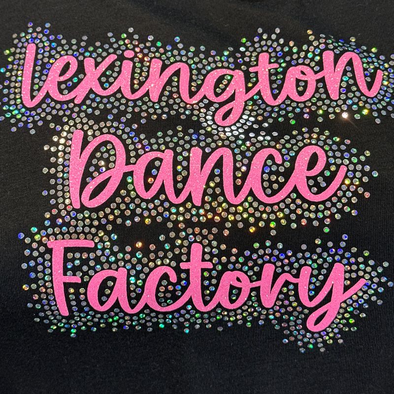 Youth or Adult Lexington Dance Factory with Faux Rhinestone Outline Bella + Canvas Short Sleeve Tee (LDF)
