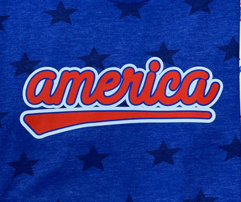 Adult America Star Print Tee