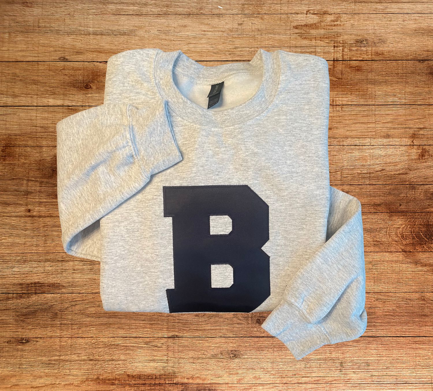 Adult Big B Applique Crewneck Sweatshirt (MEBDT)