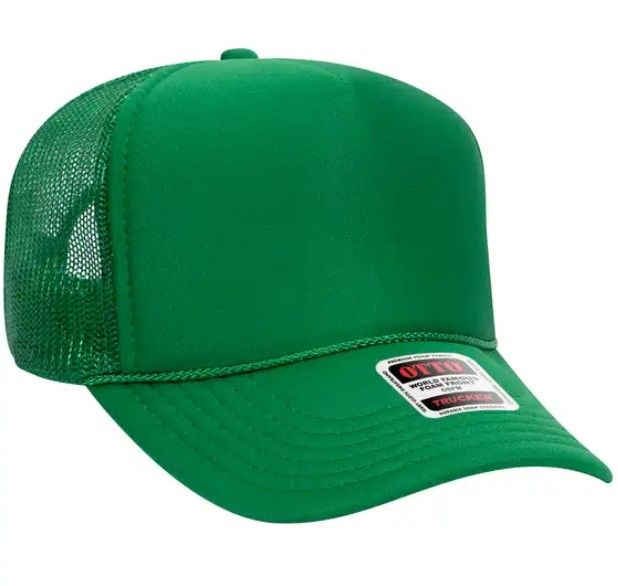HSDT Otto 5 Panel Mid Profile Mesh Back Green Trucker Hat (HSDT)