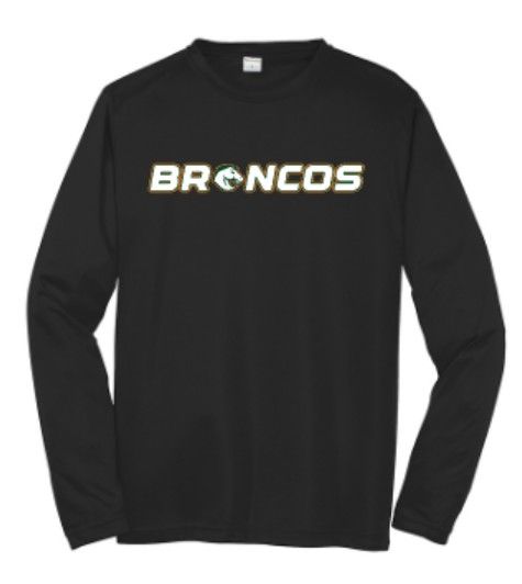 Youth or Adult Broncos Sport-Tek Dri Fit Short or Long Sleeve Tee (FDGS)
