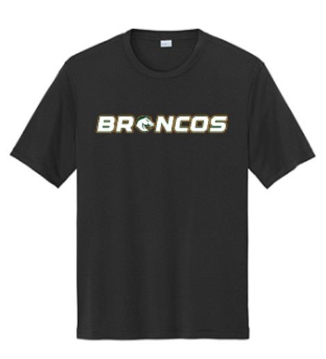Youth or Adult Broncos Sport-Tek Dri Fit Short or Long Sleeve Tee (FDGS)